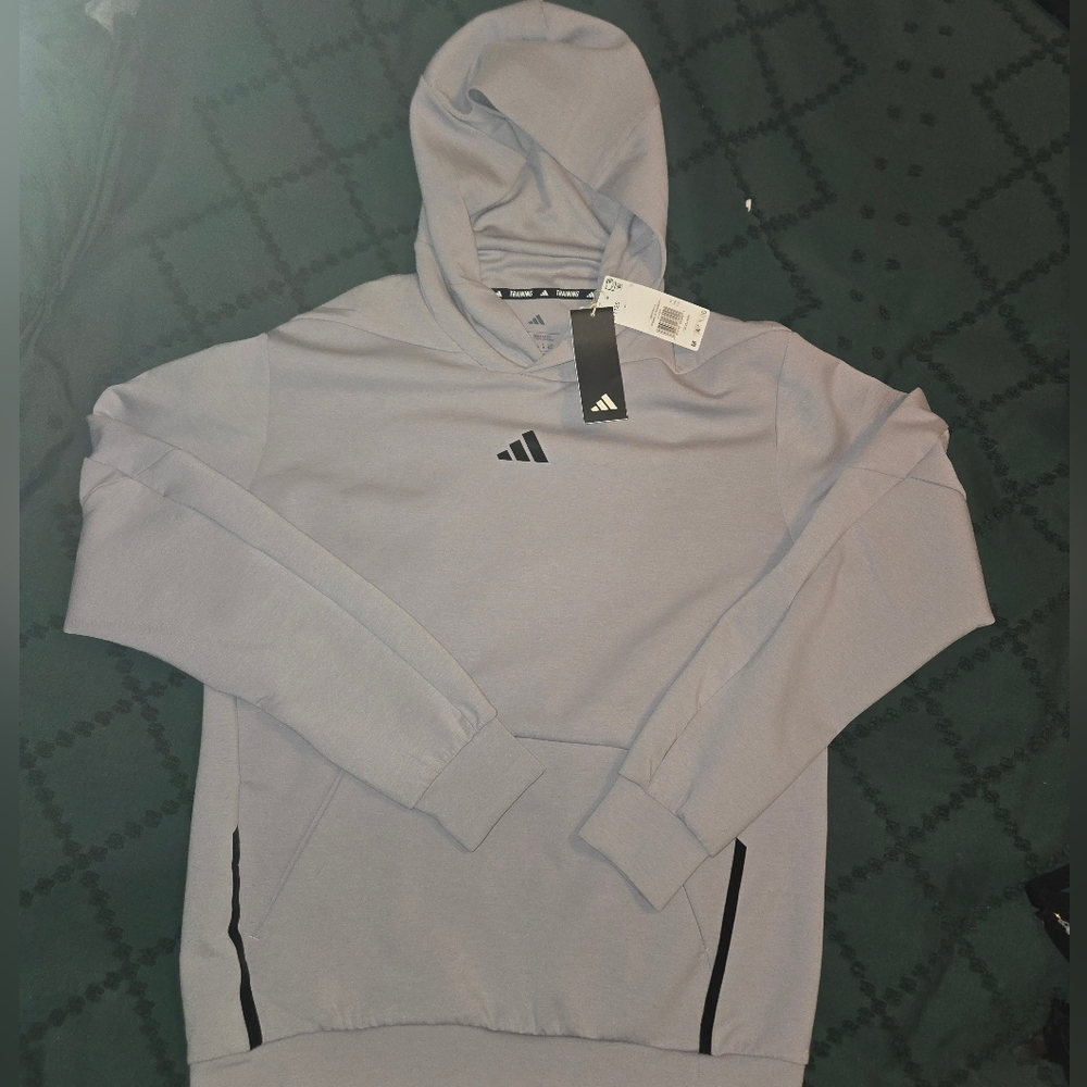 Adidas Men's Gray Hoodie Medium